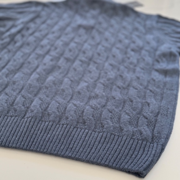 Mens Trikko Cable Quarter Zip Sweater Gray Blue Size Large NWT - Picture 7 of 7